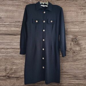 Liz Claiborne Dresses Black Knit Button Front Dress
Size: L